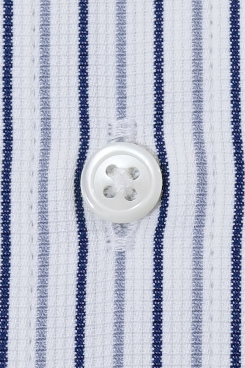 Pique Stripe Classic Regular Collar Shirt