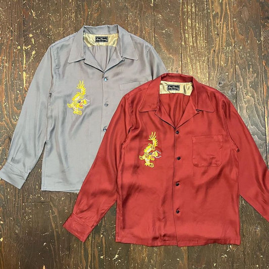 L/S Embroidered Open Shirt “VIETNAM DRAGON”