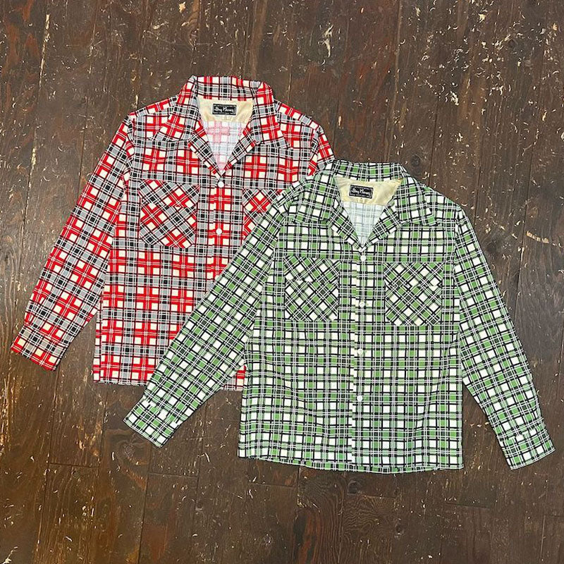 Print Check 2 Flap Open Shirt