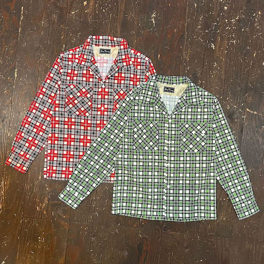 Print Check 2 Flap Open Shirt