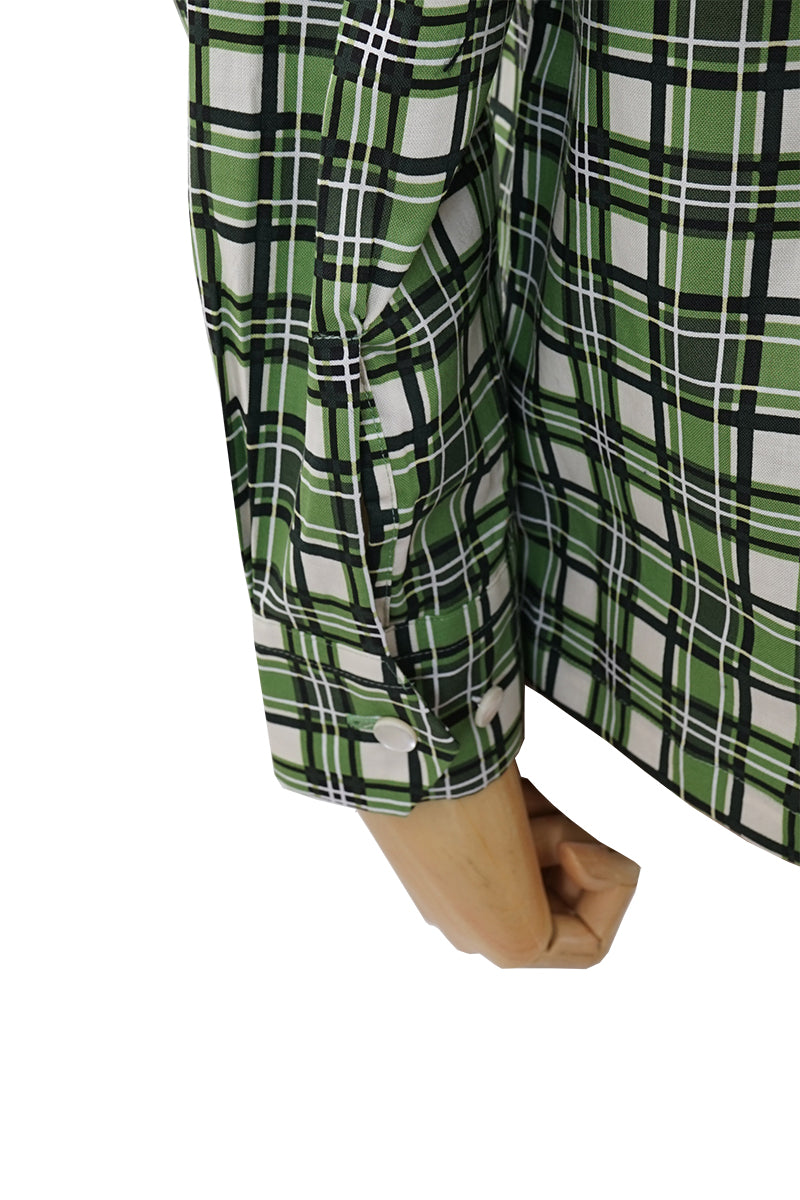 Print Check 2 Flap Open Shirt
