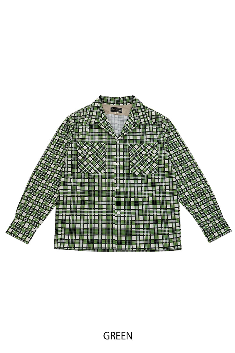 Print Check 2 Flap Open Shirt