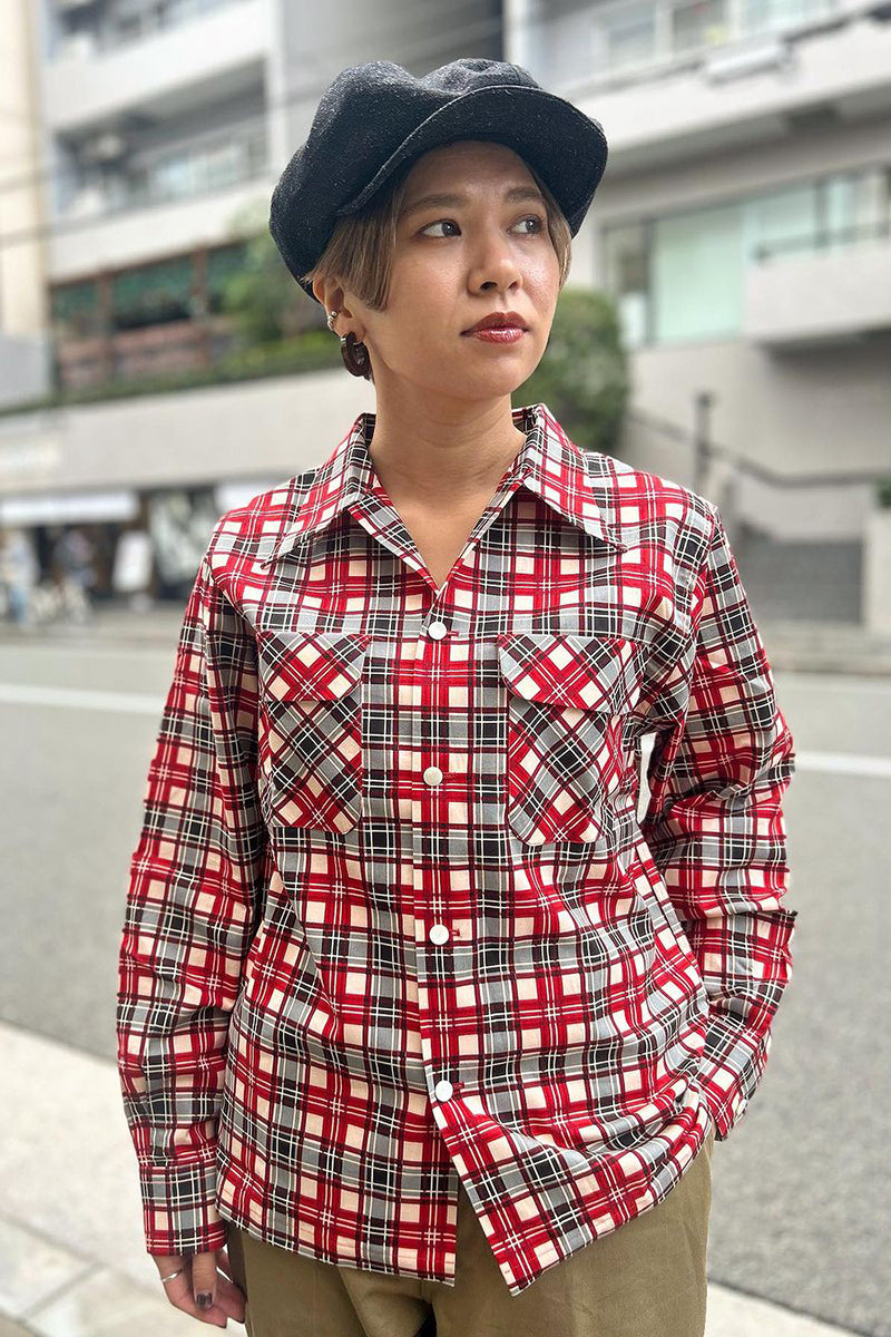 Print Check 2 Flap Open Shirt