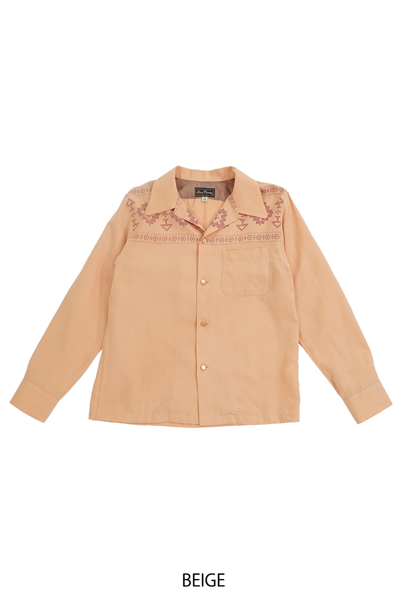 L/S Print Open Shirt “NATIVE PATTERN”