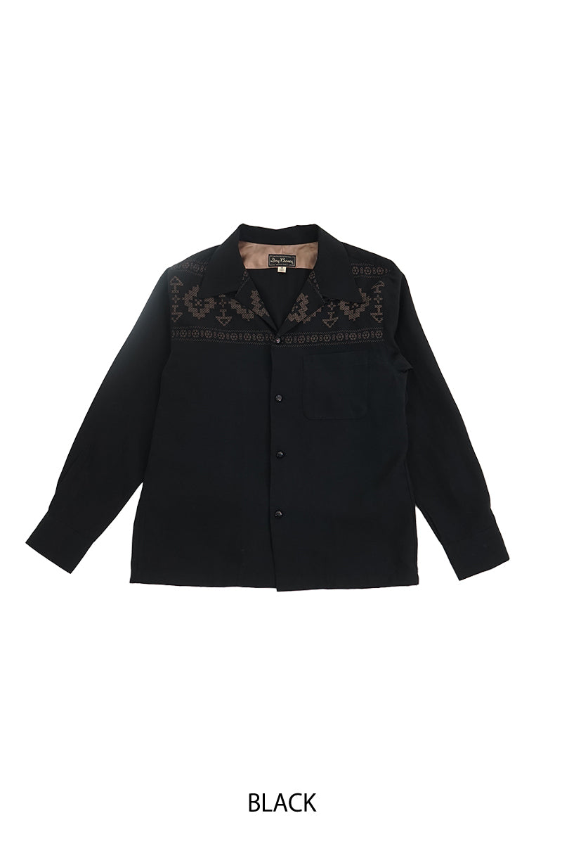 L/S Print Open Shirt “NATIVE PATTERN”