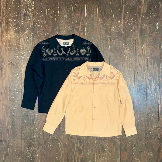 L/S Print Open Shirt “NATIVE PATTERN”