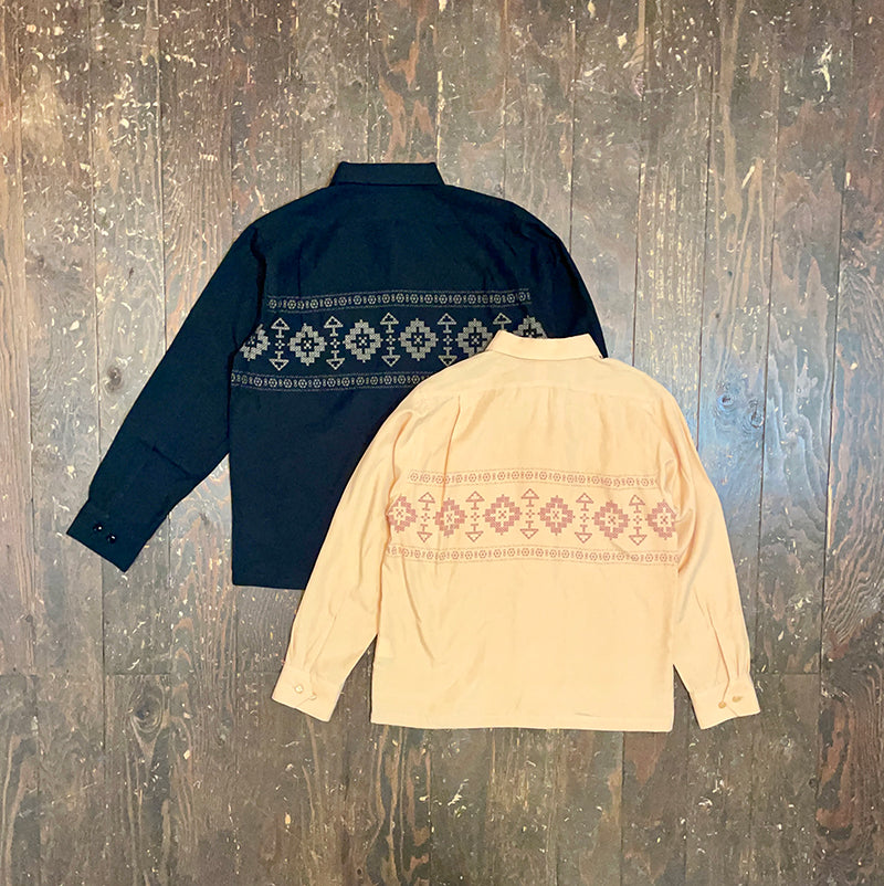 L/S Print Open Shirt “NATIVE PATTERN”