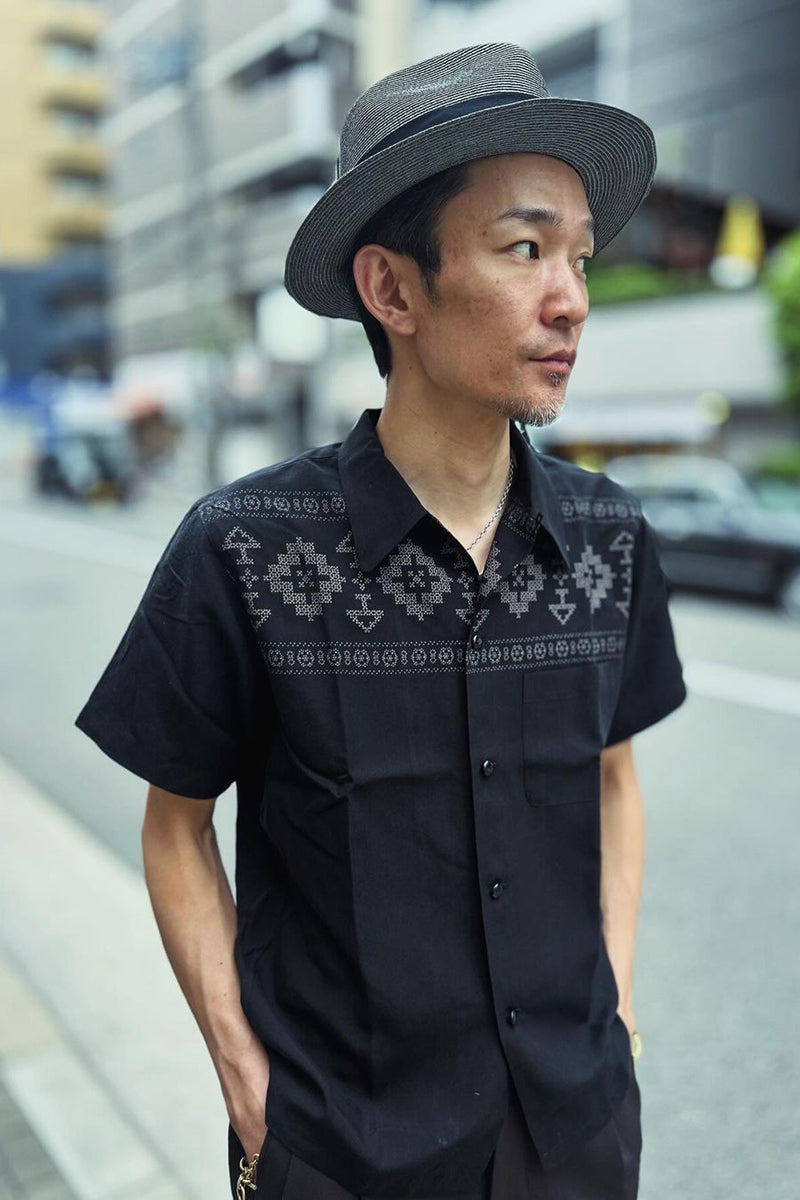 S/S Print Open Shirt “NATIVE PATTERN”