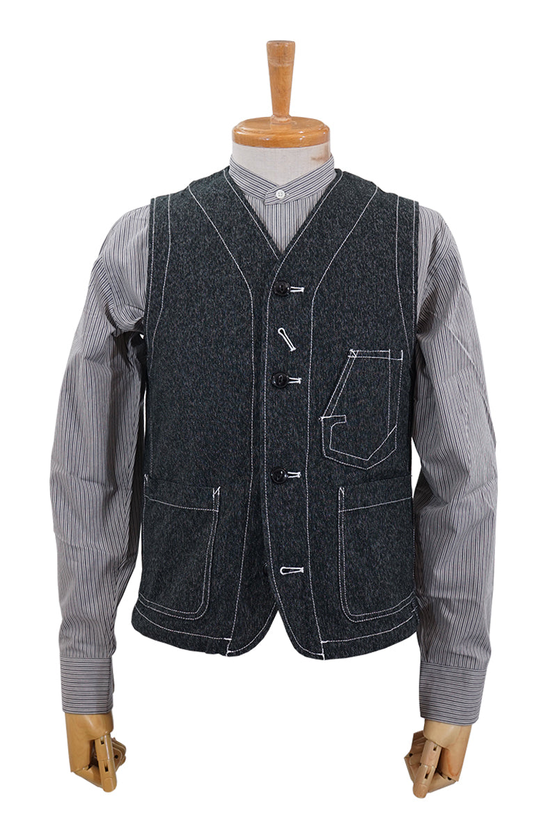 Black Chambray Work Vest