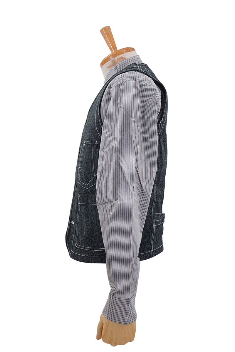 Black Chambray Work Vest