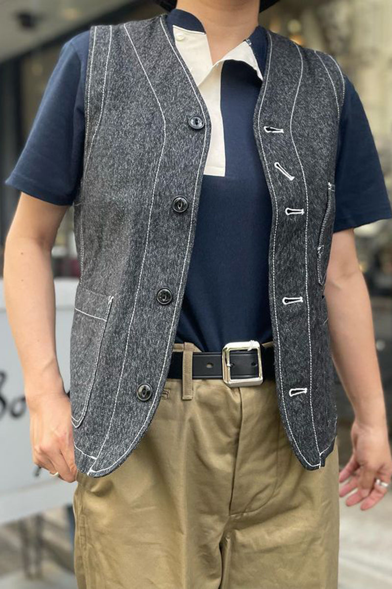 Black Chambray Work Vest