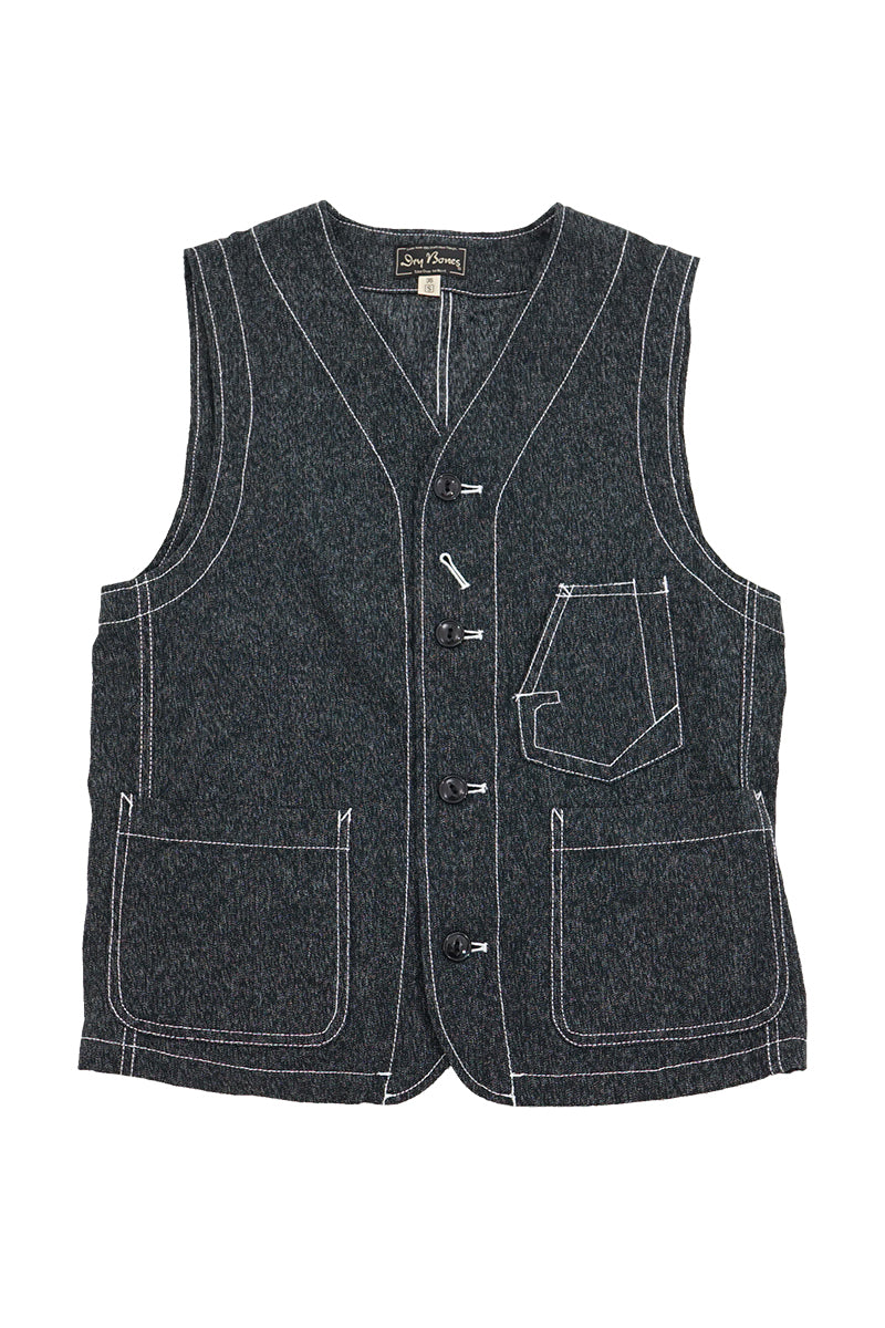Black Chambray Work Vest