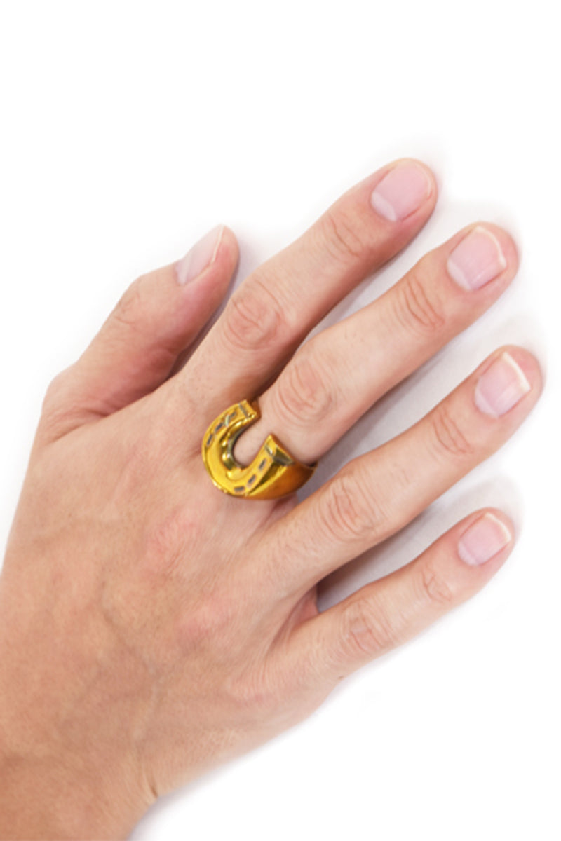 Brass Horse Shoe Ring