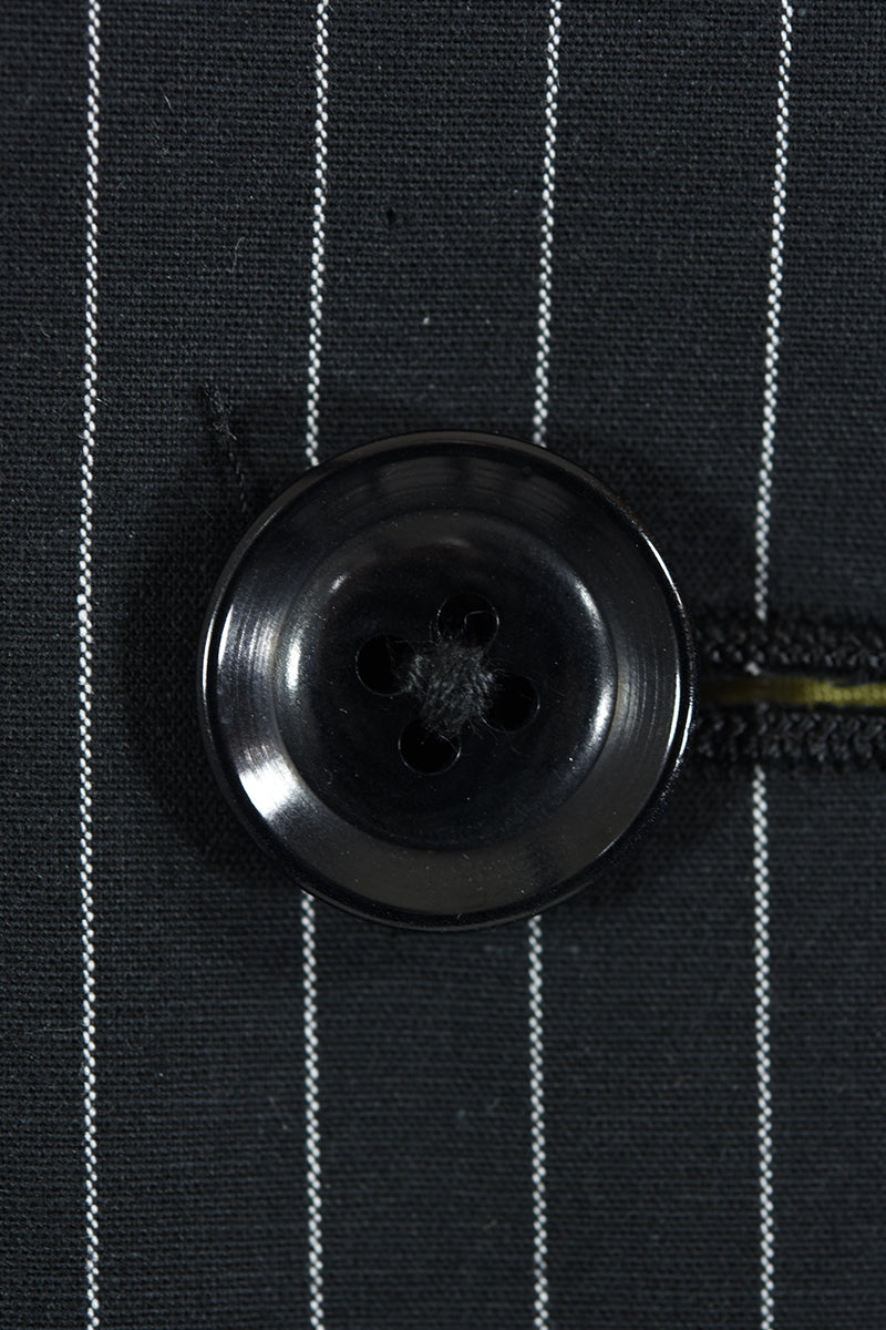 Pinstripe Black Suit