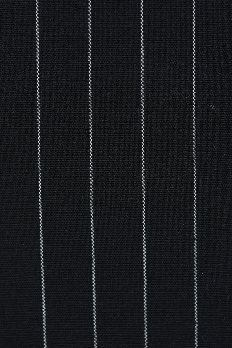 Pinstripe Black Suit
