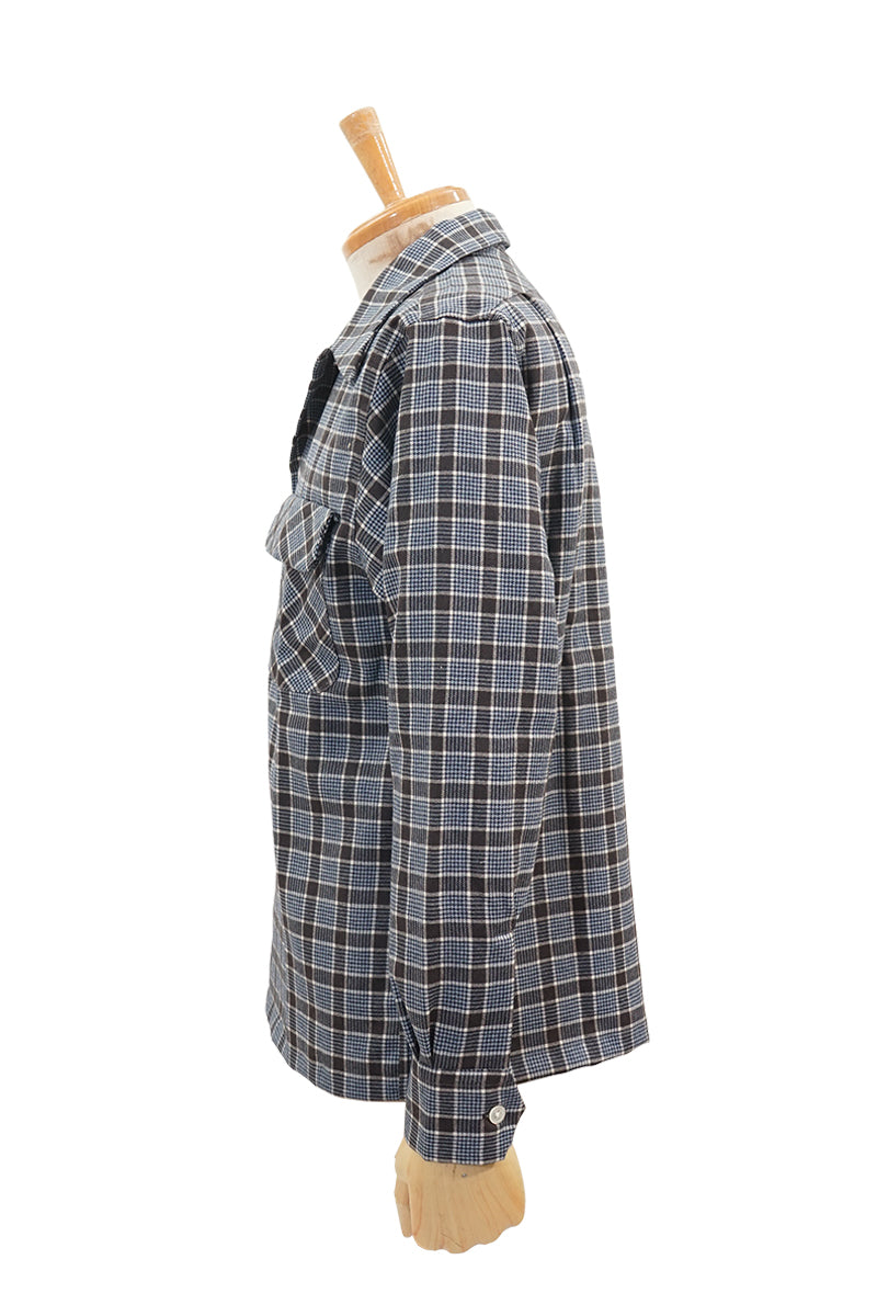 Wool Check 2 Flap Open Shirt