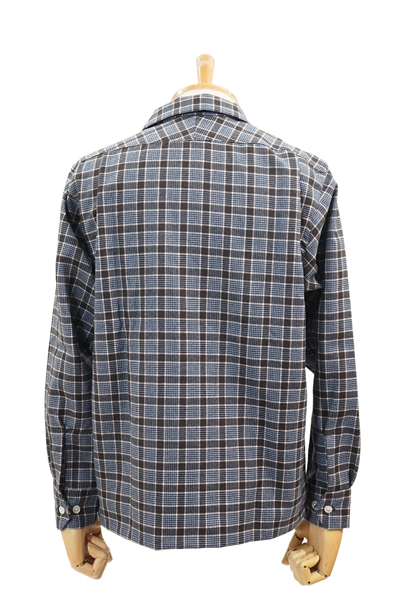Wool Check 2 Flap Open Shirt