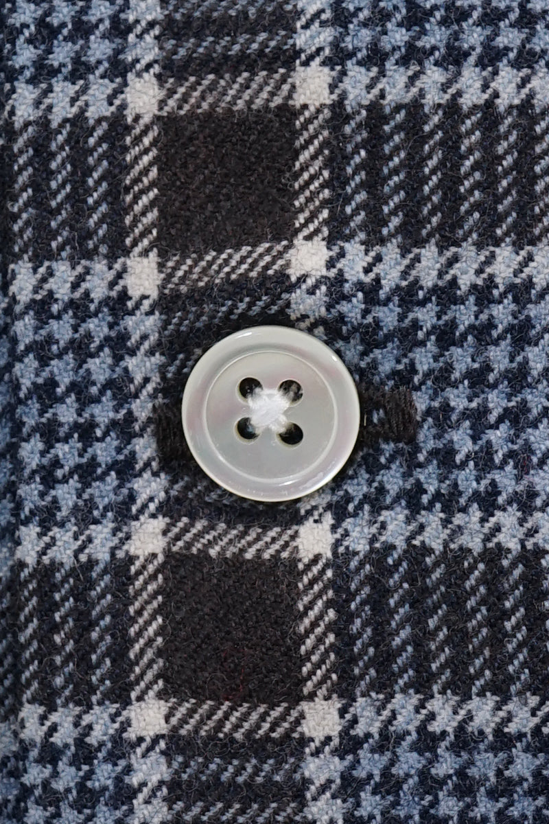Wool Check 2 Flap Open Shirt