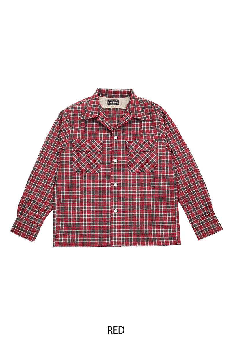 Wool Check 2 Flap Open Shirt