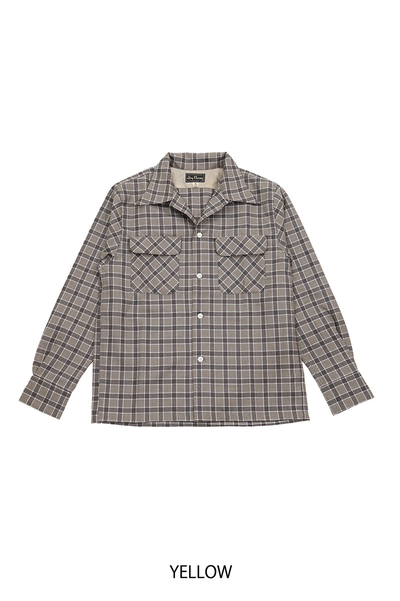 Wool Check 2 Flap Open Shirt