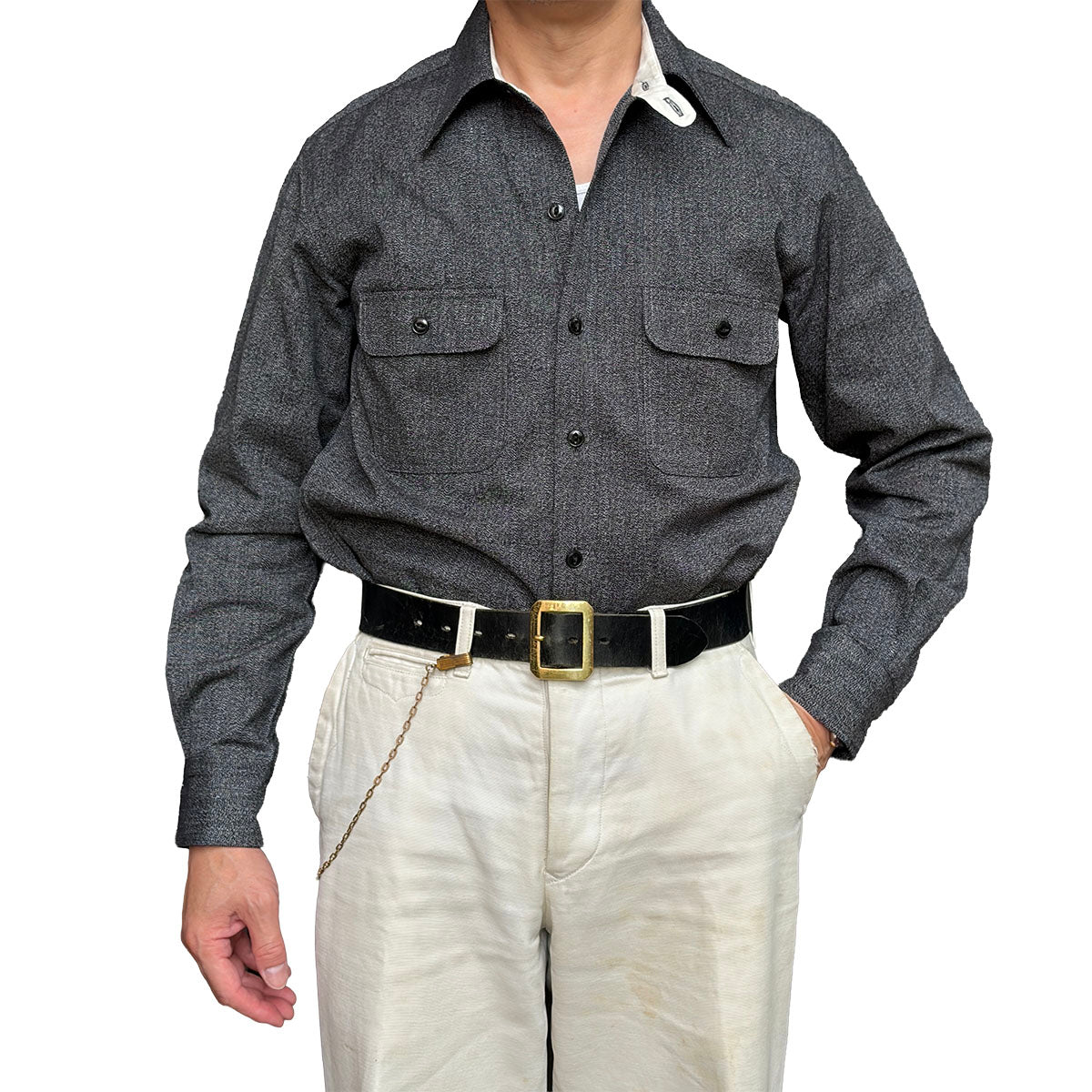 Black Dungaree Work Shirt