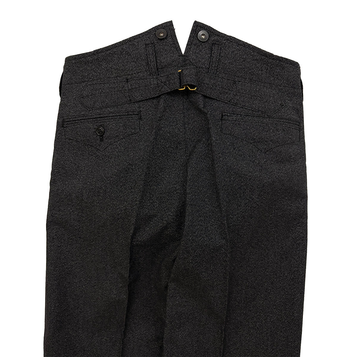 High Back Black Chambray Work Trousers 