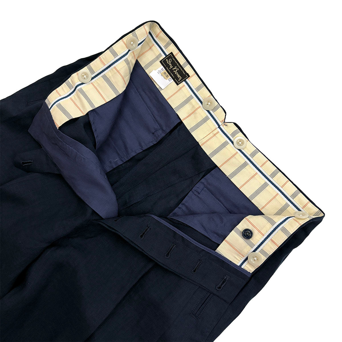 Hand Stitched Linen Two Tuck Trousers