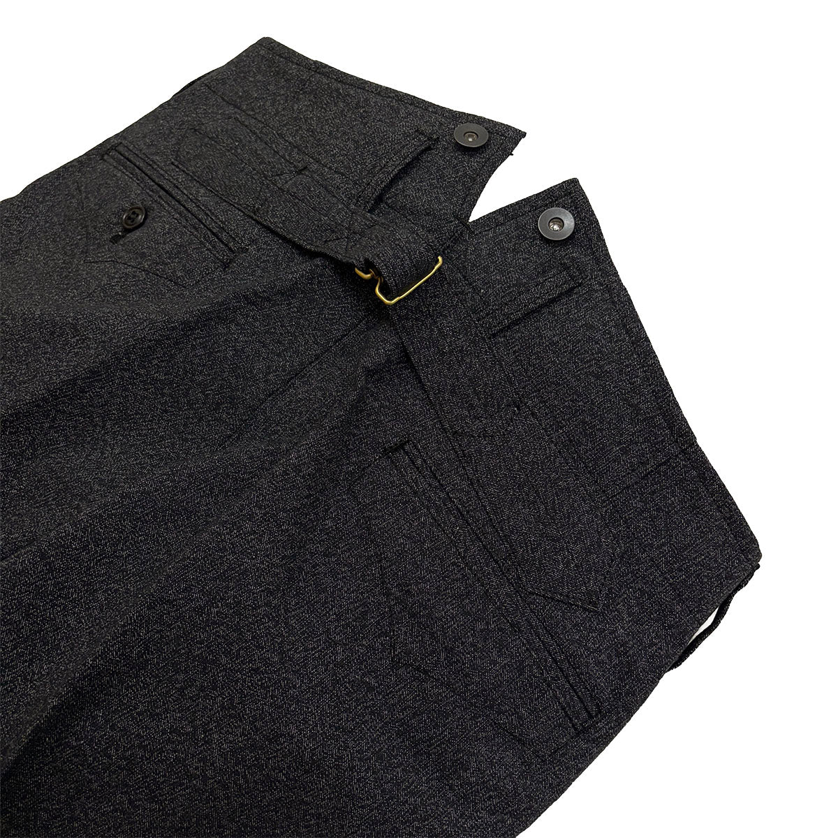 High Back Black Chambray Work Trousers 