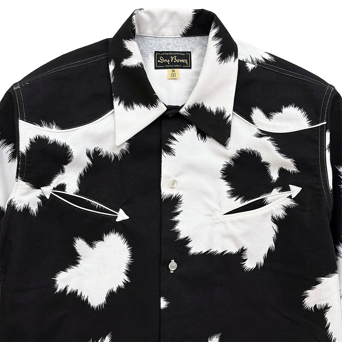 Print Flannel Western Open Shirt“HOLSTEIN”