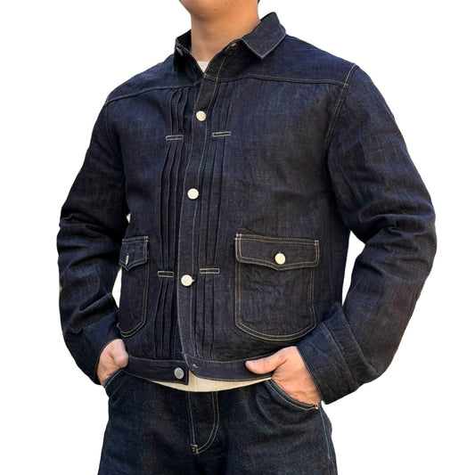 Triple Pleats Denim Jacket