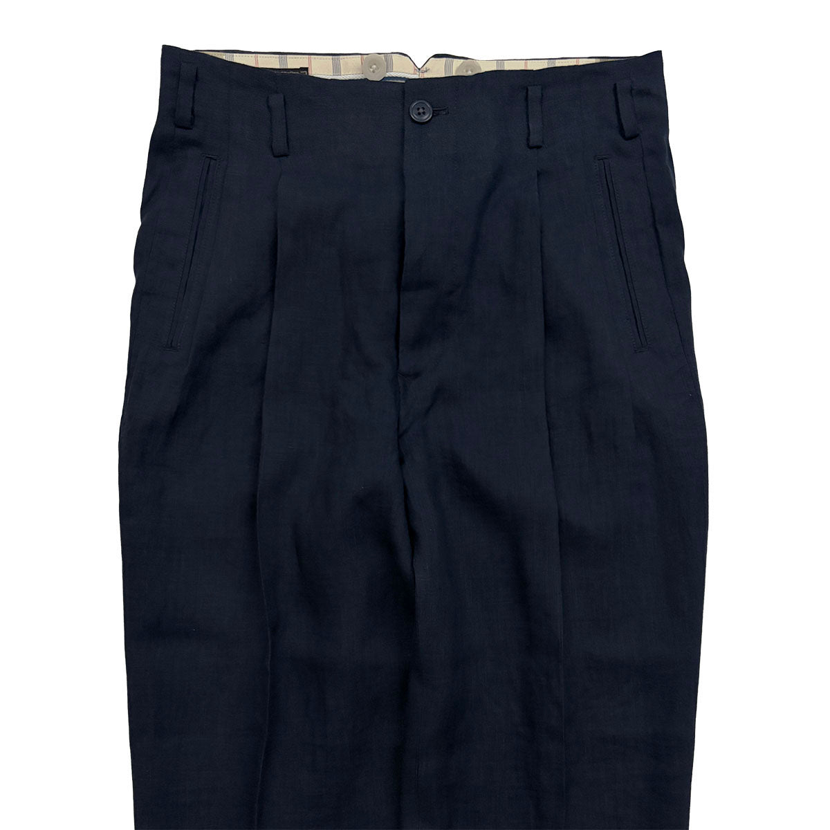 Hand Stitched Linen Two Tuck Trousers