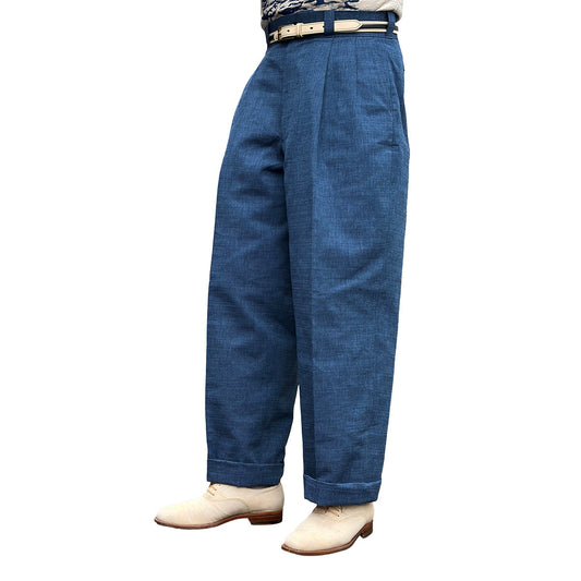 Cotton Chambray 2Tuck Work Trousers