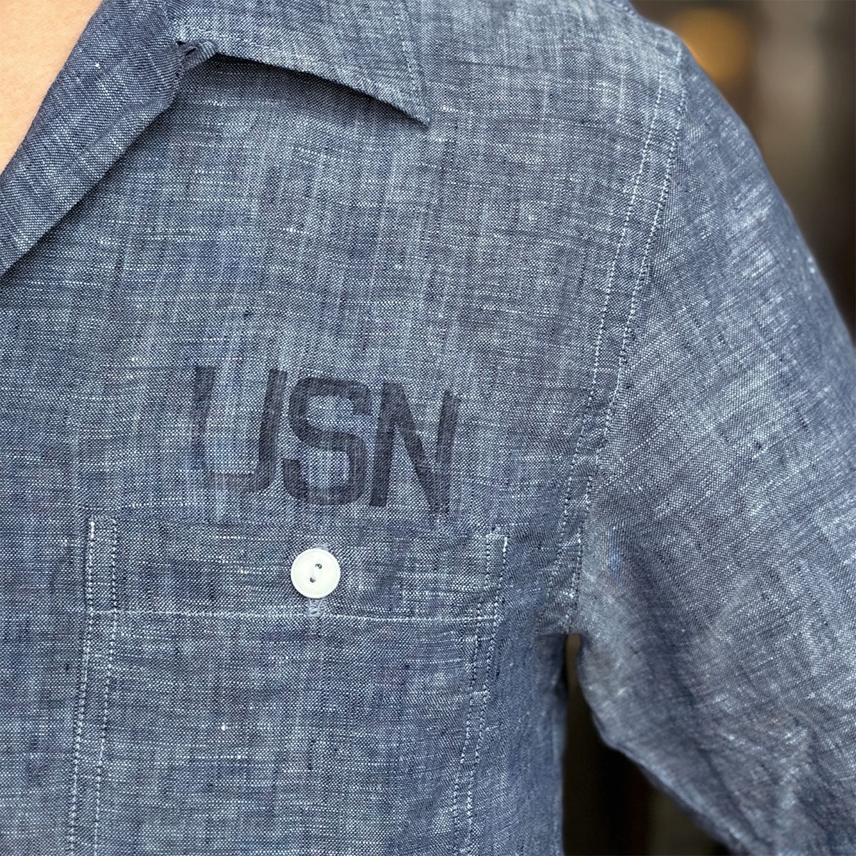 S/S Chambray Open Work Shirt