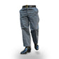 High Back Black Chambray Work Trousers 