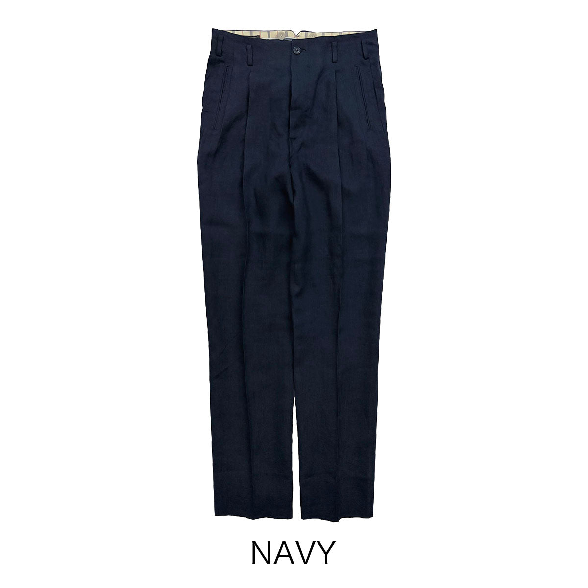 Hand Stitched Linen Two Tuck Trousers