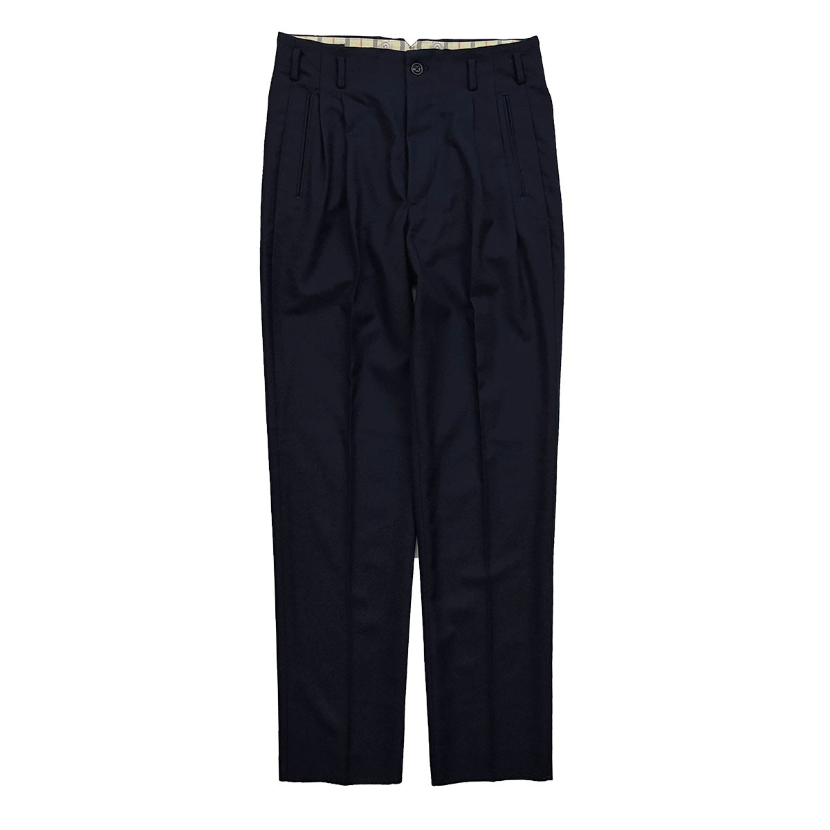 Wool Gabadine Two Tuck Trousers