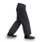 High Back Black Chambray Work Trousers 