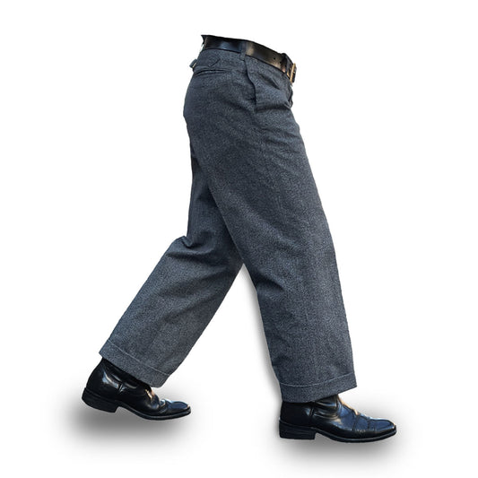 High Back Black Chambray Work Trousers