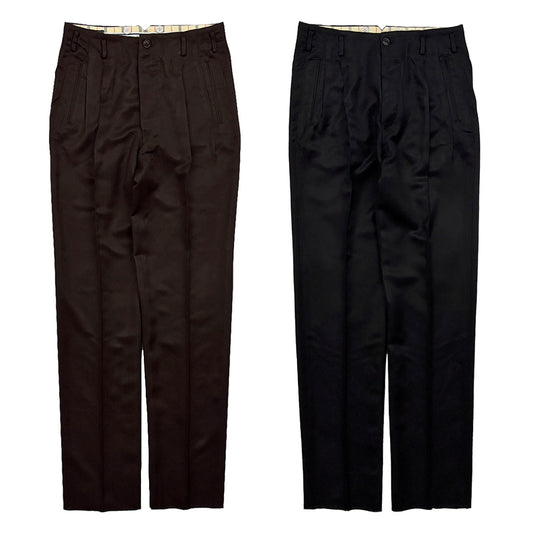 Rayon Gabardine Two Tuck Trousers