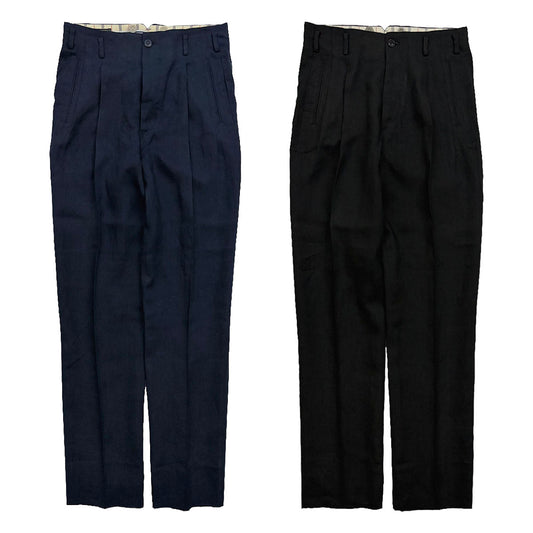 Hand Stitched Linen Two Tuck Trousers