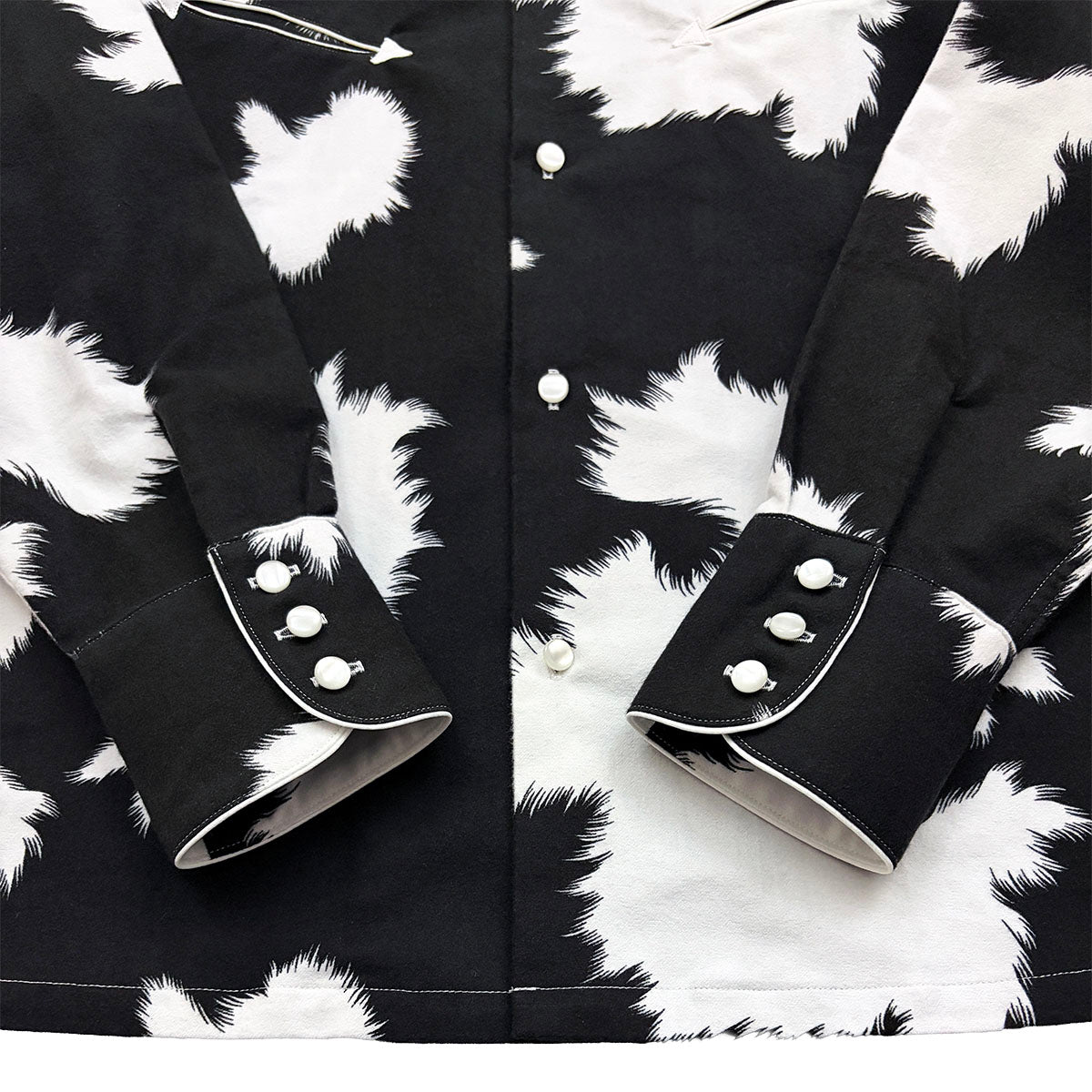 Print Flannel Western Open Shirt“HOLSTEIN”