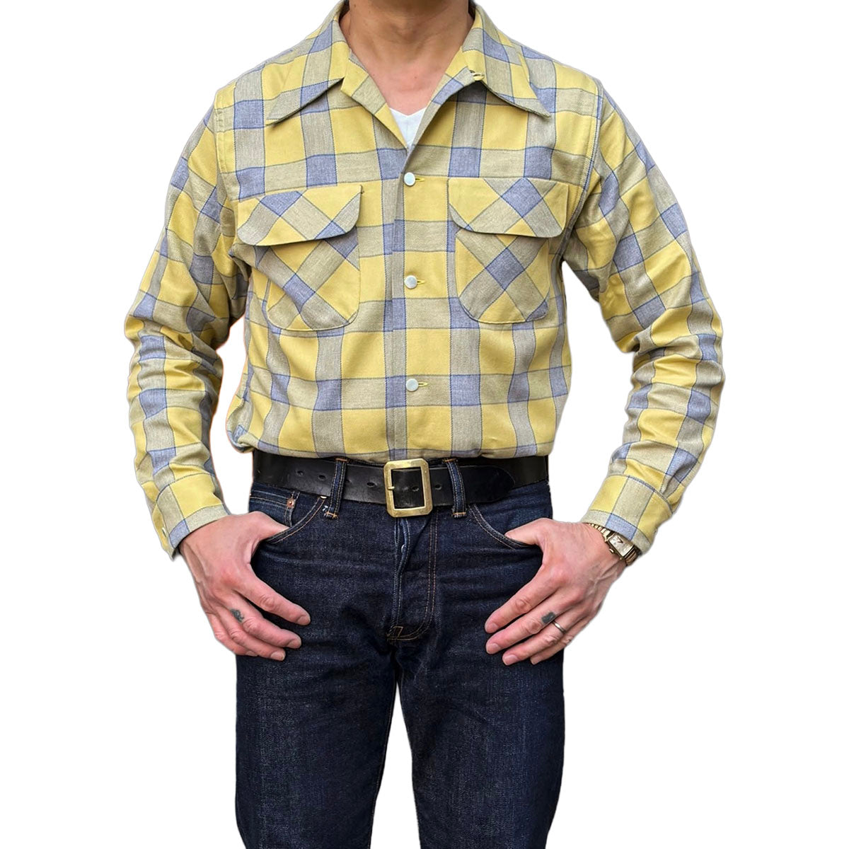 Windowpane Check 2 Flap Open Shirt – Dry Bones Online Shop