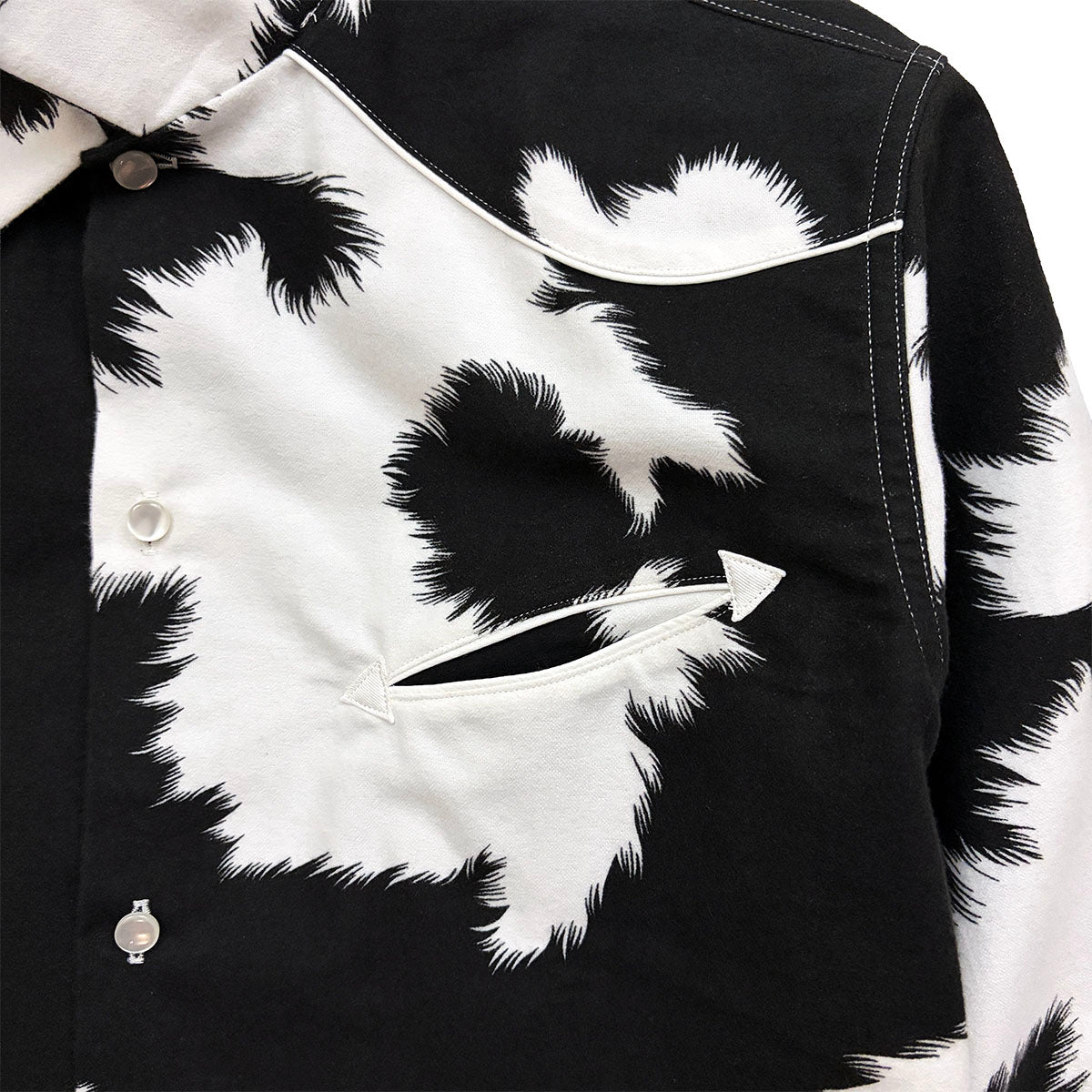 Print Flannel Western Open Shirt“HOLSTEIN”