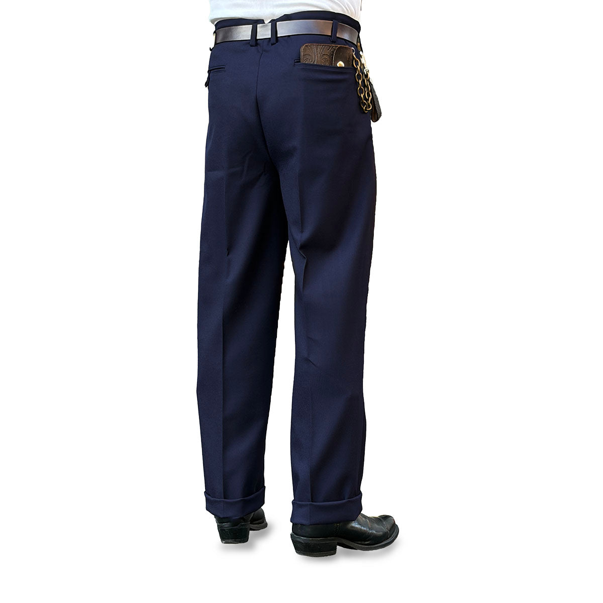 Wool Gabardine Two Tuck Trousers