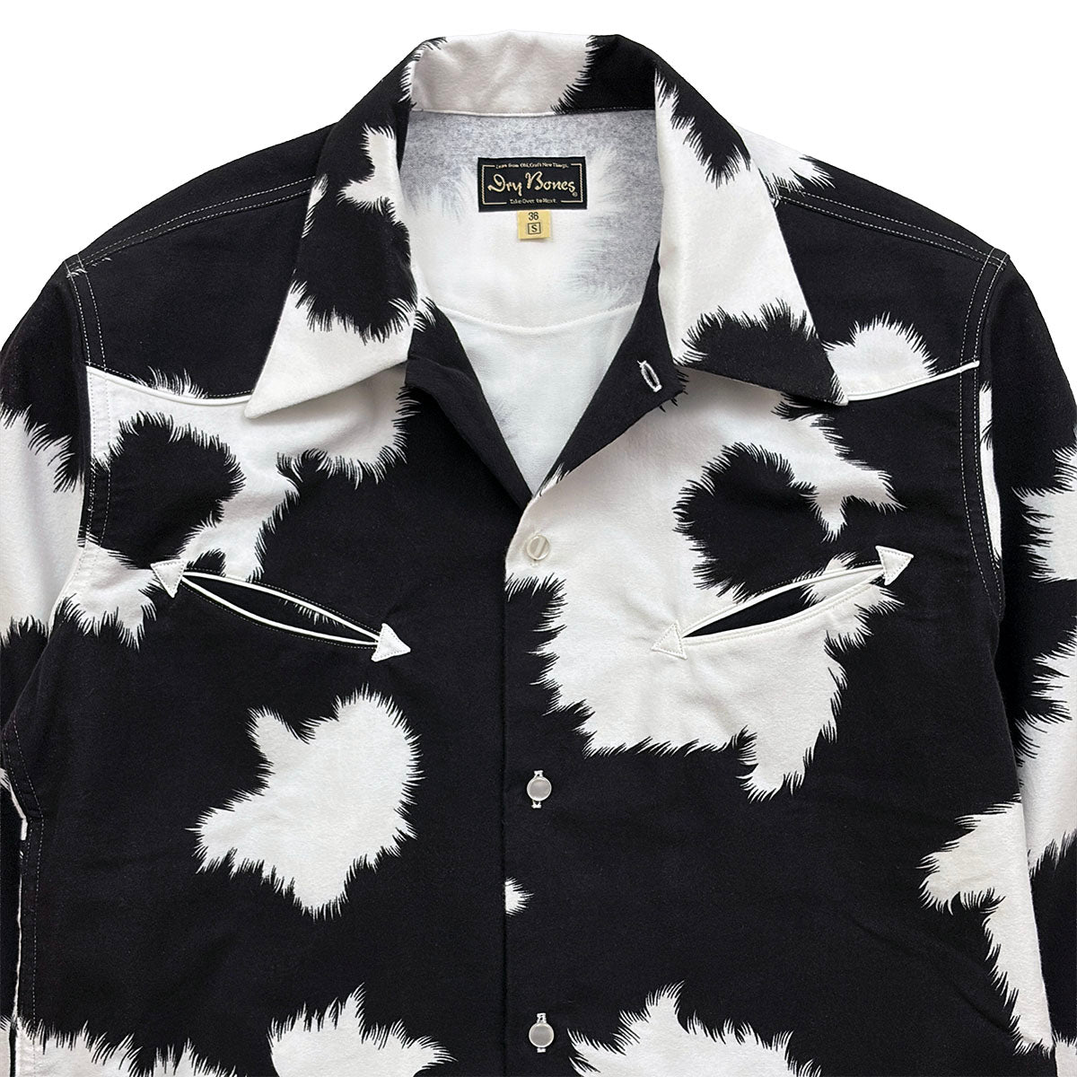 Print Flannel Western Open Shirt“HOLSTEIN”