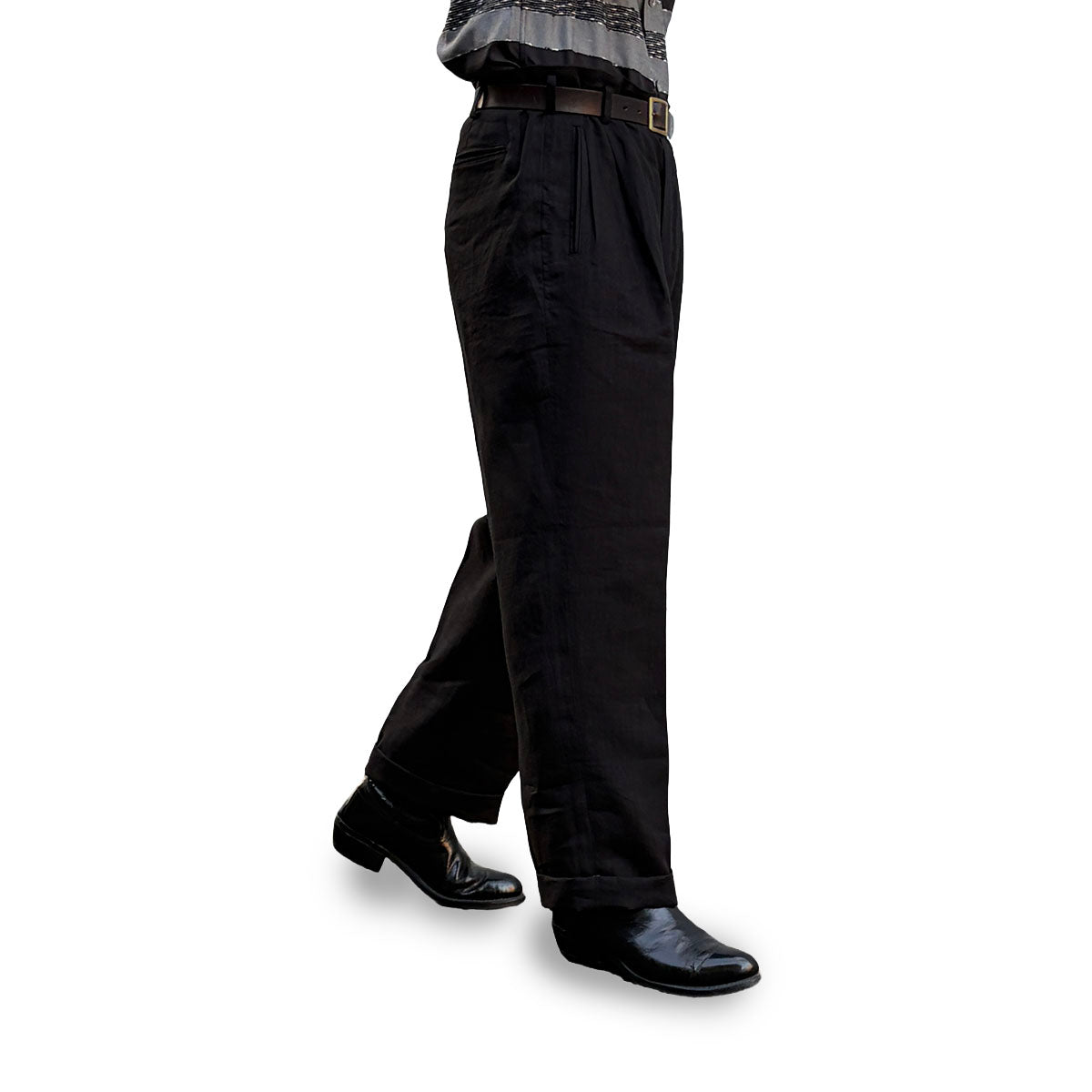 Hand Stitched Linen Two Tuck Trousers