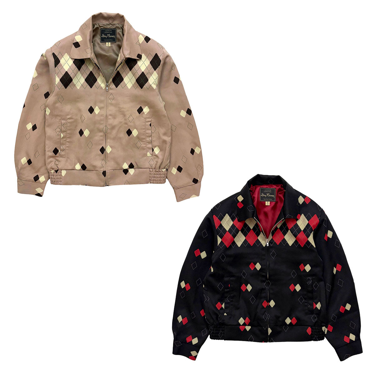 Border Argyle Gabardine Jacket