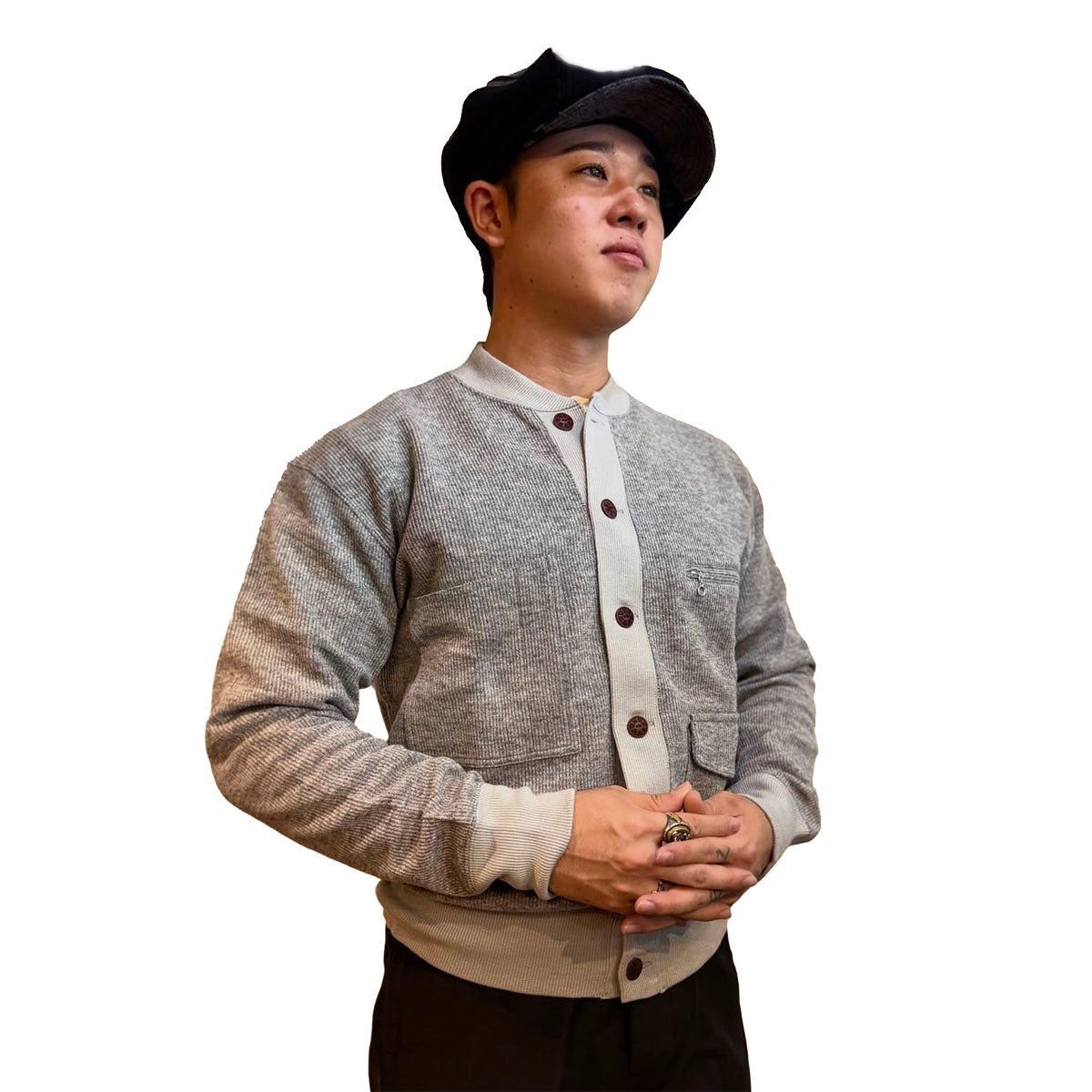 Asymmetry Pocket Knit Jacket