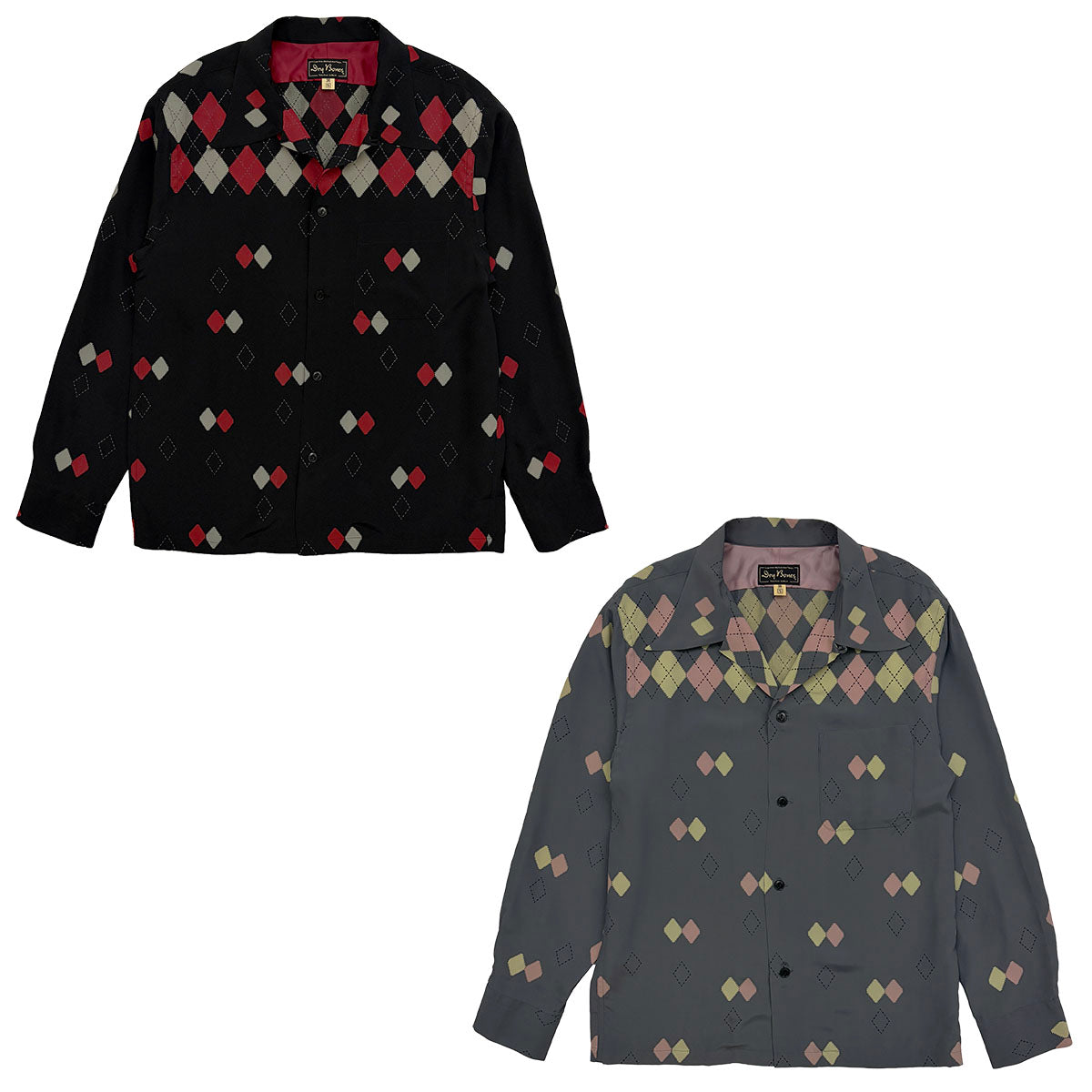 Border Argyle Open Shirt