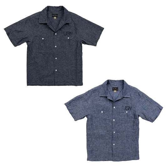 S/S Chambray Open Work Shirt
